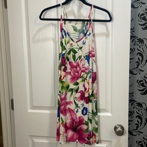 Silky floral mini dress